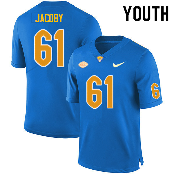 Youth #61 Ryan Jacoby Pitt Panthers College Football Jerseys Sale-Royal